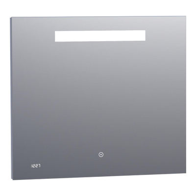 Exclusive Line Clock Spiegel - 80x70cm - verlichting - klok - aluminium