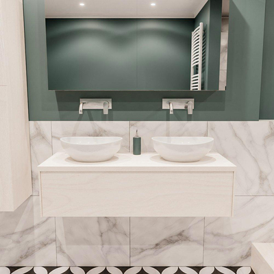 Mondiaz LUSH Meuble salle de bains Underlayment 1 tiroir 120x30x45cm lavabo BARCO double sans trou de robinet