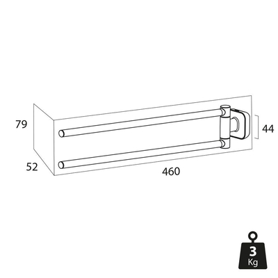Tiger Carv Porte-serviettes 2 bras Noir