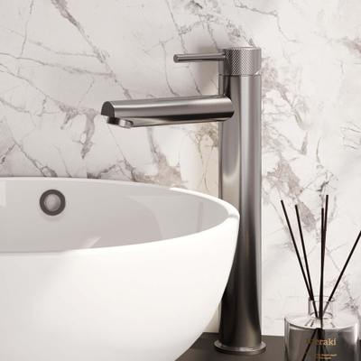 Brauer Brushed carving Mitigeur de lavabo sur plage - haut - modèle a - PVD - inox brossé