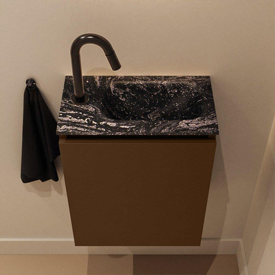 MONDIAZ TURE-DLUX meuble de toilette 40 cm Rust. EDEN lavabo Lava position droite. Avec 1 trou de robinet.