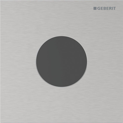 Geberit Type 40 urinioir bedieningsplaat - batterij - rond - rvs geborsteld/easy-to-clean - rvs geborsteld