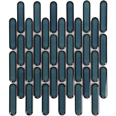 La Mosaic Factory Sevilla carreau mosaïque - 30x30cm - carrelage mural - Ovale - Porcelaine Azure Blue speckle Brillant