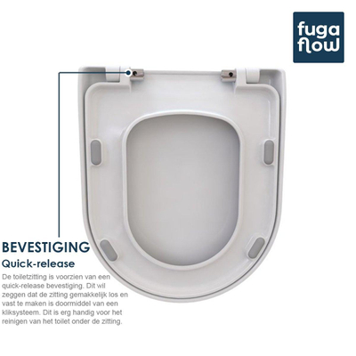 FugaFlow Closetzitting - quickrelease - softclosing - geschiktvoor Villeroy & boch Subway 2.0 - wit