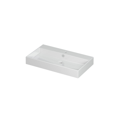 INK Unlimited Lavabo à poser 80x11x45cm 1 trou de robinet lavabo porcelaine Blanc brillant