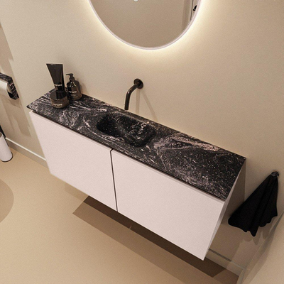 MONDIAZ TURE-DLUX 100cm toiletmeubel Rosee. EDEN wastafel Lava positie midden. Zonder kraangat.