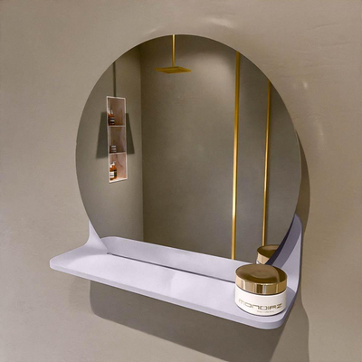 Mondiaz SPOT spiegel – Ø40 cm – met planchet – Cale (lichtgrijs)