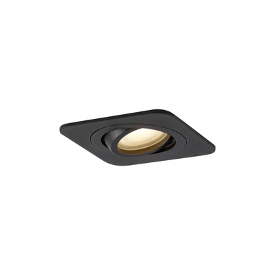 QAZQA Alberto Inbouwspot set - 1 spot - 9x11.2cm - inclusief dimbare led lamp - IP44 - Vierkant - Zwart