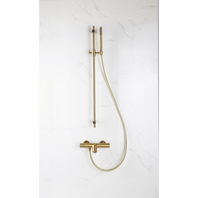 Fortifura Calvi thermostatische badkraan - PVD - geborsteld messing (goud)