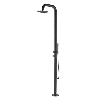 Fugaflow douche extérieure autoportante en acier inoxydable 316 douche de pluie douchette à main noir mat