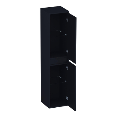 BRAUER Adore Wavy armoire haute - 160x35x35cm - 2 portes - ouvrant à gauche ou à droite - sans poignées - noir mat