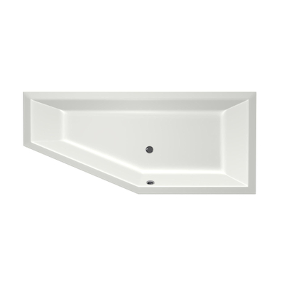 Xenz Society Baignoire d'angle - 170x75x48 - bonde centrale - droite - compact - acrylique - blanc mat