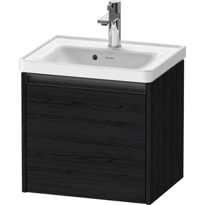 Duravit Ketho.2 Wastafelonderbouwkast - met 1 lade - 48.4x37.5x44cm - met greep antraciet - eiken zwart mat