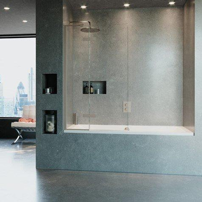 Crosswater Optix 10 Pare-baignoire - 90x150cm - gauche - inox brossé