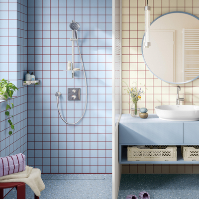 GROHE Vitalio Joy Ensemble barre de douche - 60cm - douchette ronde - 3 types de jets - chrome