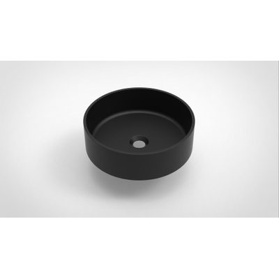Arcqua Case vasque à poser - 40x40cm - Rond - Marbre de synthèse Noir Mat