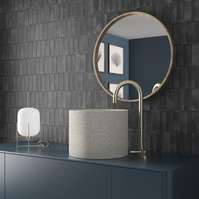 SAMPLE Terravito Ardeno Koko voor wand- en vloertegel - 150x50cm - 8mm - Zwart