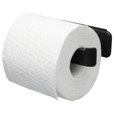 Tiger Tess Toiletrolhouder - zonder klep - zelfklevend/boren - zwart