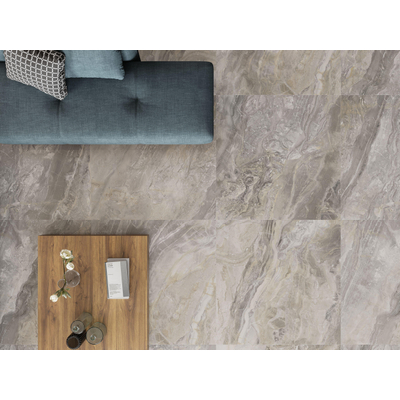 ÉCHANTILLON Terravito Ivello carreau mural et de sol - 60x60cm - Aspect pierre naturelle - Beige brillant (beige)