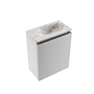 MONDIAZ TURE-DLUX 40cm toiletmeubel Plata. EDEN wastafel Glace positie rechts. Zonder kraangat.