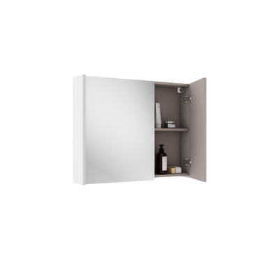 Adema Prime Spiegelkast - 80x63x16cm - inclusief zijpanelen - mat wit