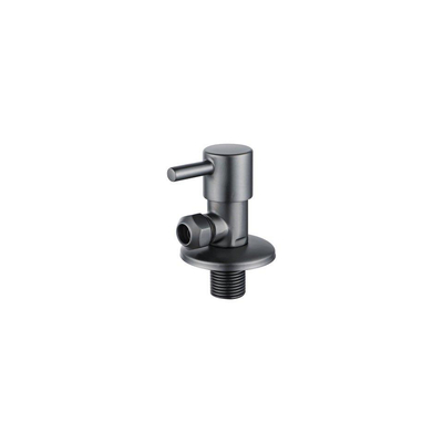 Fortifura Calvi Hoekstopkraan - haaks - 1/2" wandaansluiting - 3/8" / 10mm knel aansluiting slang - geborsteld Geborsteld Gunmetal PVD