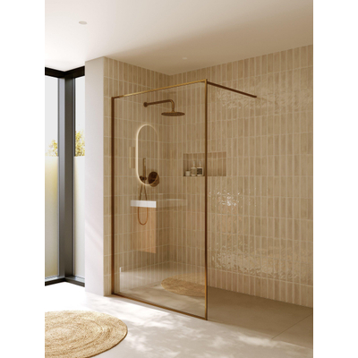 Riho Define inloopdouche - 120x200cm - helder glas met frame - 6mm - mat koper