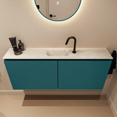 MONDIAZ TURE-DLUX 120cm toiletmeubel Smag. EDEN wastafel Ostra positie midden. Met 1 kraangat.