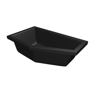 Xenz Society Baignoire d'angle - 160x90x53 - bonde au milieu - Gauche - acrylique - ebony