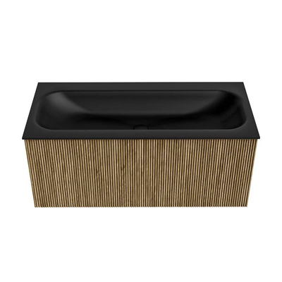 Mondiaz KURVE Badkamermeubelset - 100x46x40cm - 1 lade - wastafel solid surface - midden - zonder kraangat - Dusk