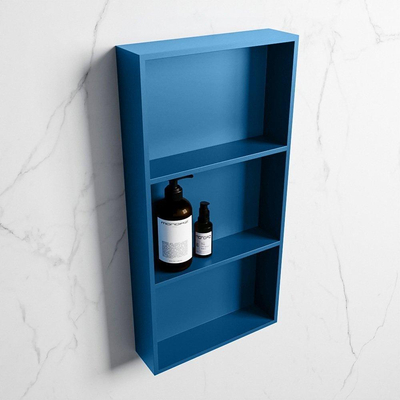 Mondiaz Easy nis 29.5x59.5x8cm voor Inbouw/opbouw 3 open vakken Solid surface Jeans/Jeans