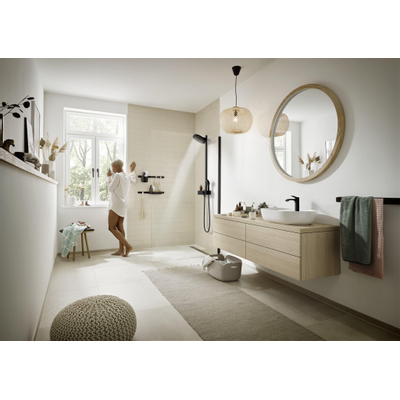 Hansgrohe Pulsify showerpipe 26cm 2jet planchet 40cm mat wit