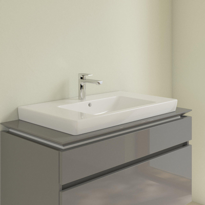 Villeroy & Boch Subway 2.0 meubelwastafel - geslepen - 80x47cm - met kraangat - met overloop CeramicPlus - White Alpine (glans wit)