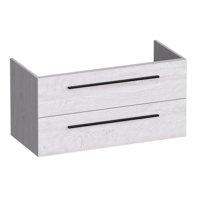 BRAUER Trust meuble sous-lavabo 100 sans poignées rapportées 2 tiroirs softclose et 1 découpe pour siphon - Forest Seashell