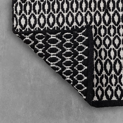 Sealskin boho tapis de bain 60x90 cm polyester / coton noir
