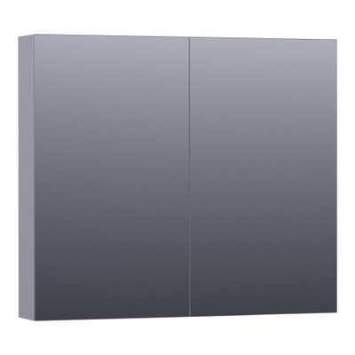 BRAUER Impress armoire de toilette – 80 x 70 x 15 cm – 2 portes, portes-miroir double face – Gris mat