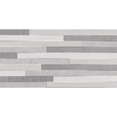 Terravito Velaro carreau mural - 30x60cm - rectifié - effet béton - Pearl carreau mural relief mat (gris)