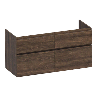 BRAUER Delight meuble sous-lavabo - 120x46x60cm - 4 tiroirs softclose - sans poignées - 2 découpes pour siphon - Chêne brut