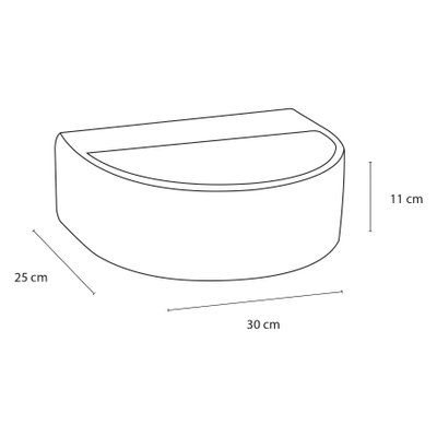 Differnz Demi Lavabo en béton gris foncé 30 x 25 x 11 cm