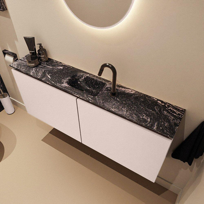 MONDIAZ TURE-DLUX 120cm toiletmeubel Rosee. EDEN wastafel Lava positie midden. Met 1 kraangat.