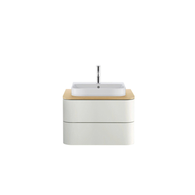 Duravit happyd 2 plus lavabo à poser avec trou pour robinet et trop-plein 50x40cm avec robinet poussoir céramique blanc