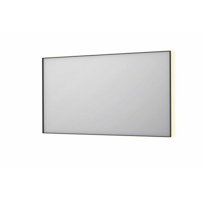 INK SP32 spiegel - 140x4x80cm rechthoek in stalen kader incl indir LED - verwarming - color changing - dimbaar en schakelaar - mat zwart
