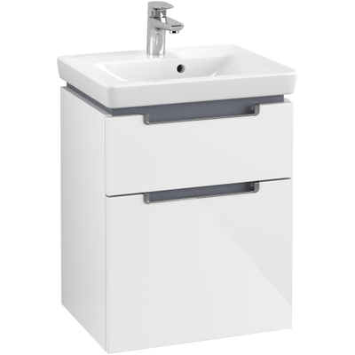 Villeroy & Boch Subway 2.0 wastafelonderkast - 48.5x59cm - 2 lades - glans wit
