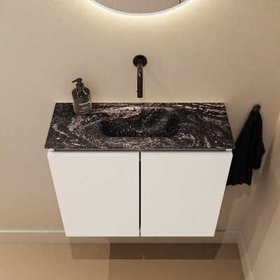 MONDIAZ TURE-DLUX meuble WC 60cm Talc. EDEN lavabo Lava position centrale. Sans trou de robinet.