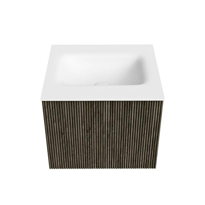 Mondiaz KURVE Badkamermeubelset - 50x46x40cm - 1 lade - wastafel solid surface - midden - 1 kraangat - Shadow