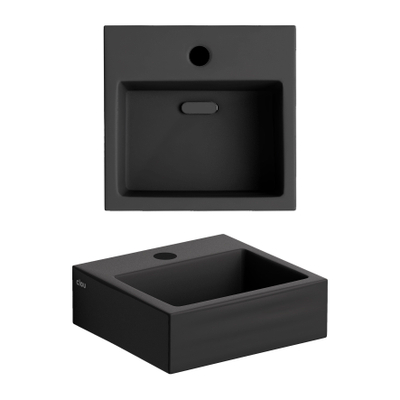 Clou Flush 1 lave-mains 28x27cm trou de robinet Céramique Noir mat