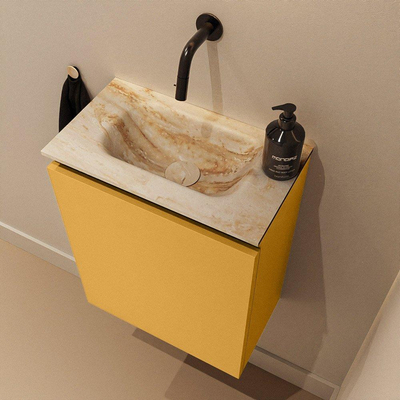 MONDIAZ TURE-DLUX 40cm toiletmeubel Ocher. EDEN wastafel Frappe positie midden. Zonder kraangat.