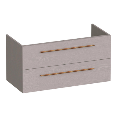 BRAUER Trust wastafelonderkast 100 excl. opbouwgrepen 2 softclose lades en 1 sifon uitsparing - Timber Greige