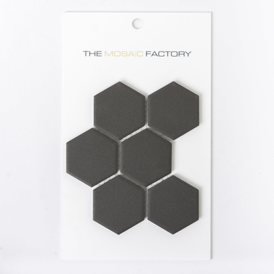 SAMPLE The Mosaic Factory London Carrelage mosaïque - 5.1x5.9x0.6cm - pour sol pour intérieur et extérieur hexagonal - céramique - noir