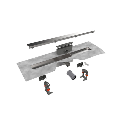 Easy Drain Compact 50 Modulo Stone caniveau de douche set garde d'eau 50mm 90cm profondeur d'installation 94mm avec sortie latérale